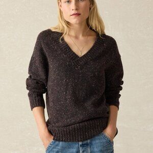 Faherty Women's Natural Driftwood Donegal Sweater in Blackberry